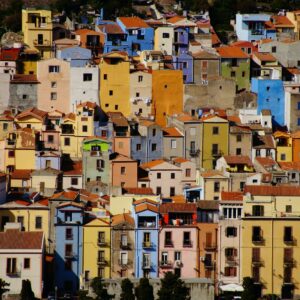 assorted-color houses